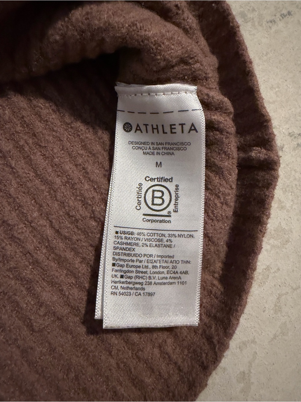Athleta Brown Ribbed V Neck Sweater Size M - Picture 6 of 6